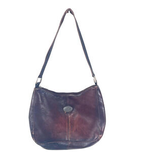 VTG American Angel Boho Hobo Brown Leather Purse Shoulder Bag Y2K Cottage Logo
